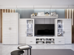 Luxara III. szekrénysor (Hófehér kőris) 2 ajtós ruhás elemmel modern