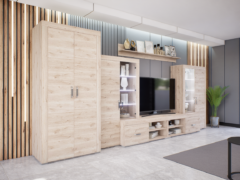 Luxara III. szekrénysor (Fehér Tölgy) 2 ajtós ruhás elemmel modern