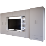 Kaldera szekrénysor (Hófehér kőris-Láva szürke) 2 ajtós ruhás elemmel modern