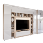 Skyeva szekrénysor (Fehér Tölgy-Magasfényű Fehér) 2 ajtós ruhás elemmel modern