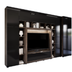 Skyeva szekrénysor (Concordia-Magasfényű Fekete) 2 ajtós ruhás elemmel modern