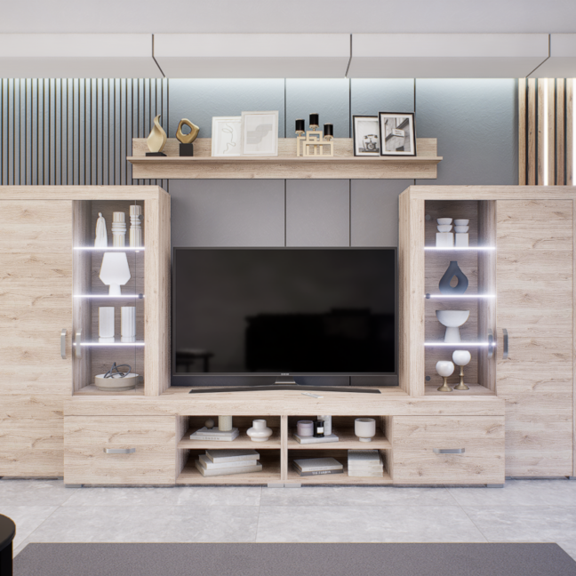 Luxara III. szekrénysor (Fehér Tölgy) modern