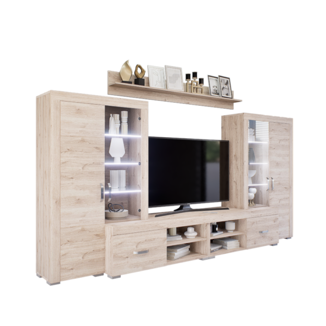 Luxara III. szekrénysor (Fehér Tölgy) modern