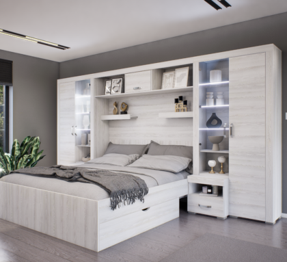 Luxara Áthidalós szekrénysor (Hófehér kőris) modern