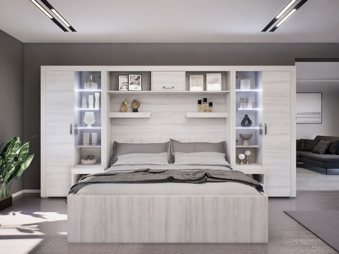 Luxara Áthidalós szekrénysor (Hófehér kőris) modern