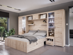 Luxara Áthidalós szekrénysor (Fehér Tölgy) modern