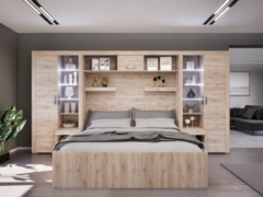 Luxara Áthidalós szekrénysor (Fehér Tölgy) modern