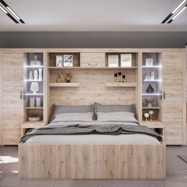Luxara Áthidalós szekrénysor (Fehér Tölgy) modern