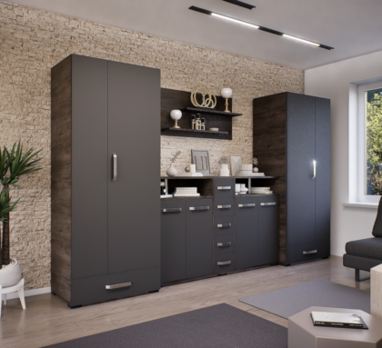 Eterna szekrénysor (Concordia-Antracit) modern