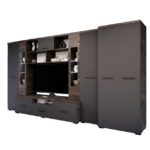 Zerina szekrénysor (Concordia-Antracit) 2 ajtós ruhás elemmel modern