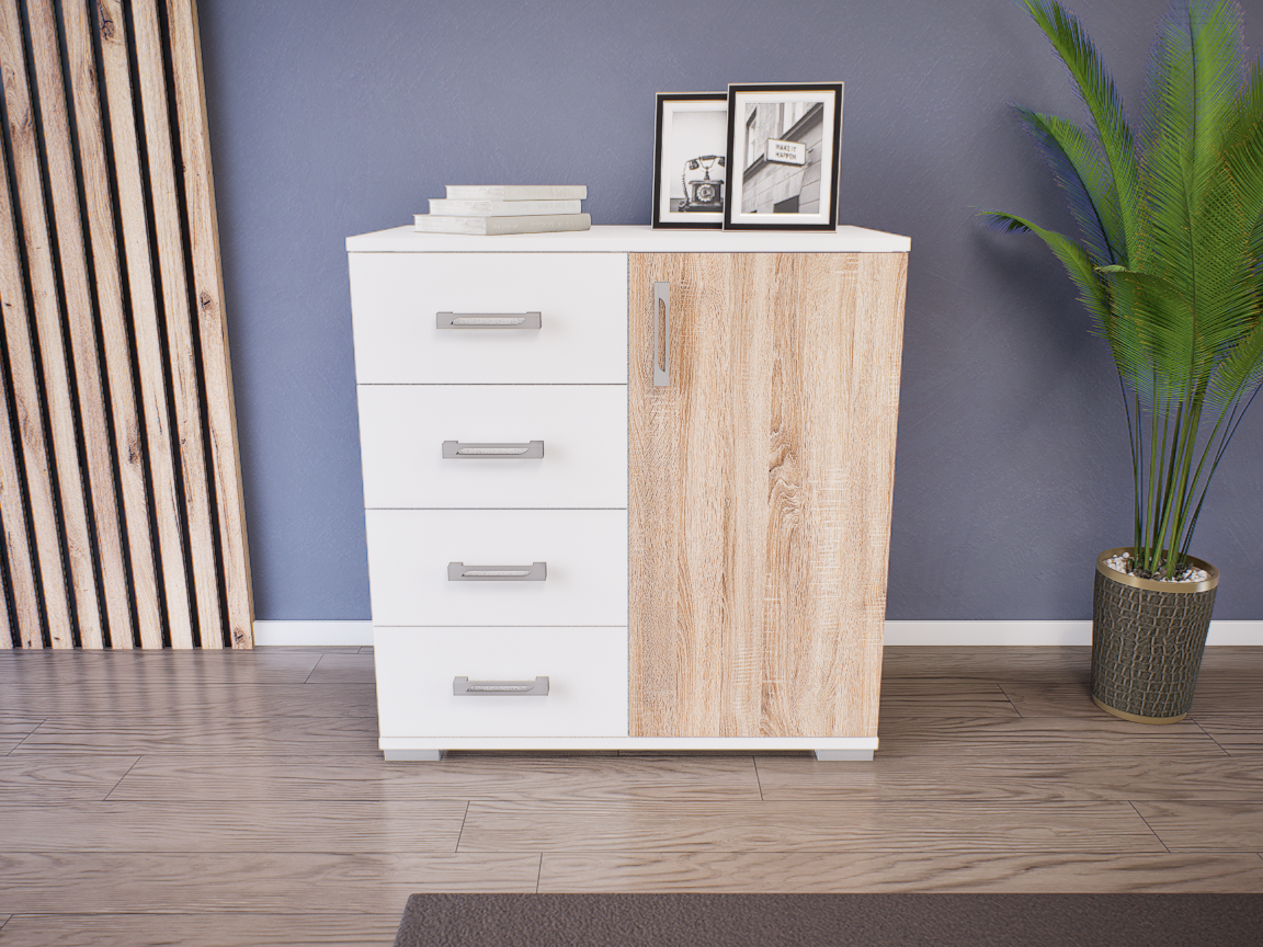 Madera Komód (Fehér-Sonoma) modern