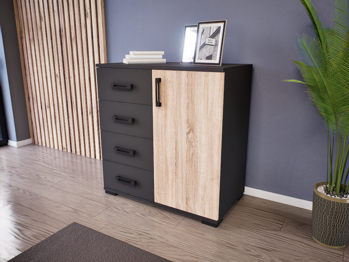 Madera Komód (Antracit-Sonoma) modern
