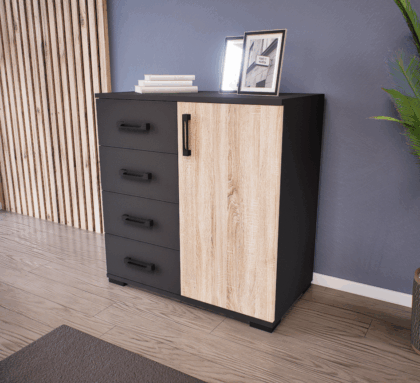 Madera Komód (Antracit-Sonoma) modern