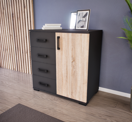 Madera Komód (Antracit-Sonoma) modern