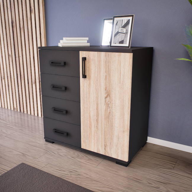 Madera Komód (Antracit-Sonoma) modern