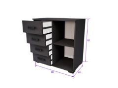 Madera Komód (Antracit-Sonoma) modern