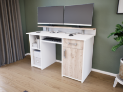 Quadro íróasztal (Fehér-Fehér tölgy) modern