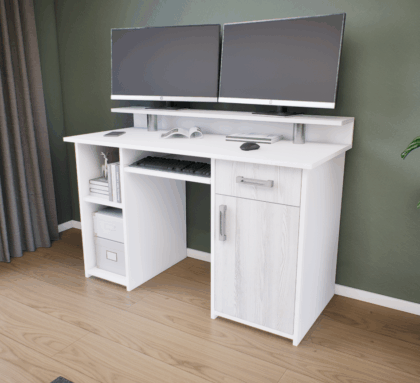 Quadro íróasztal (Fehér-Hófehér kőris) modern