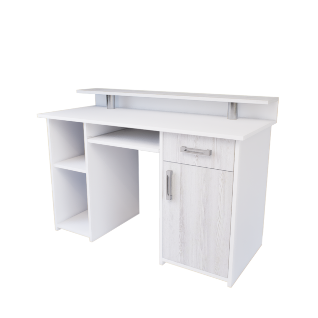 Quadro íróasztal (Fehér-Hófehér kőris) modern