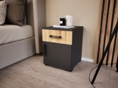 Lunera Éjjeliszekrény (Antracit-Artisan) modern