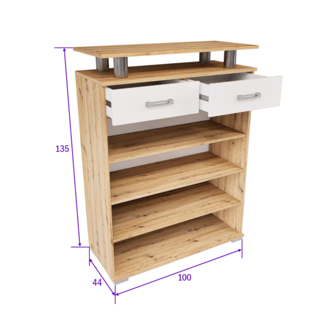 Renova Komód (Artisan-Fehér) modern