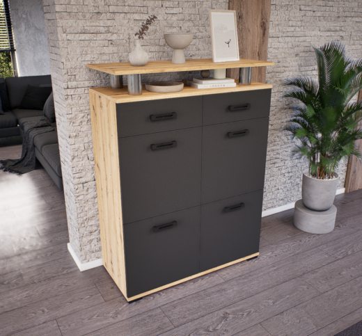 Renova Komód (Artisan-Antracit) modern