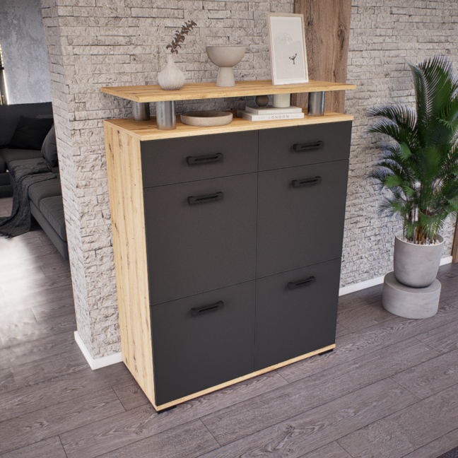 Renova Komód (Artisan-Antracit) modern