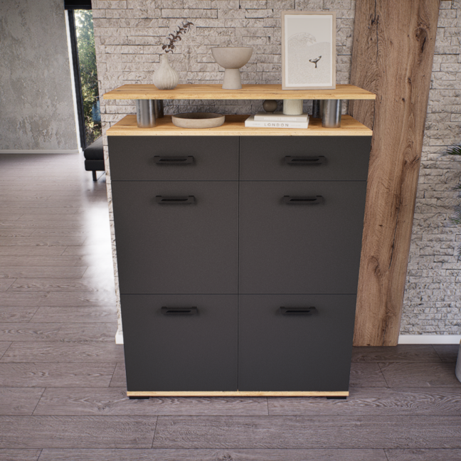 Renova Komód (Artisan-Antracit) modern