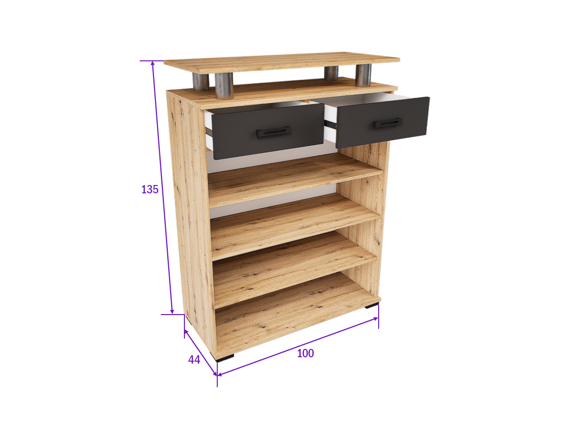 Renova Komód (Artisan-Antracit) modern