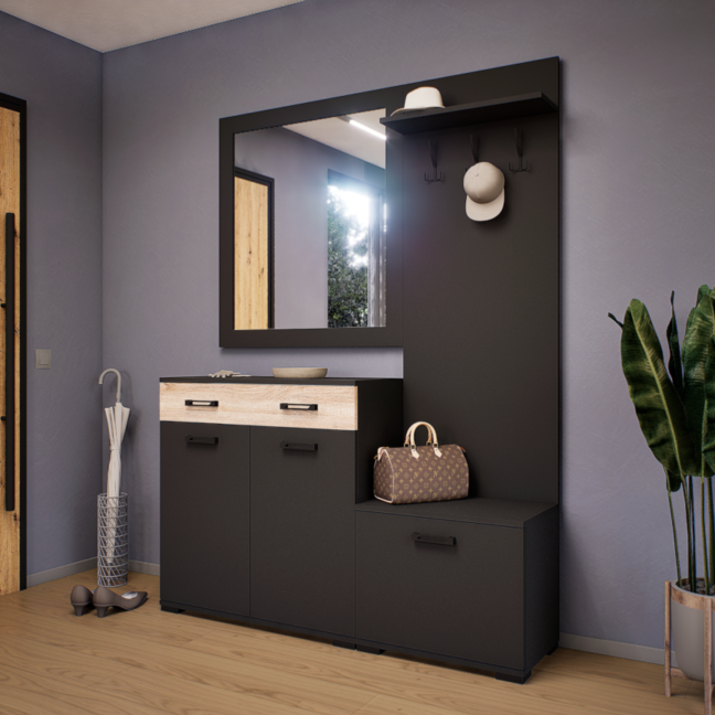 Venturo Előszoba Garnitúra (Antracit-Sonoma) modern