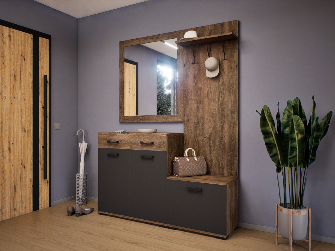 Venturo Előszoba Garnitúra (Bolzánó-Antracit) modern