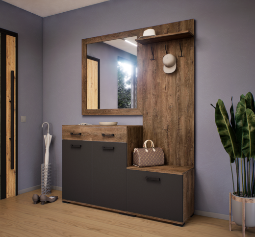 Venturo Előszoba Garnitúra (Bolzánó-Antracit) modern