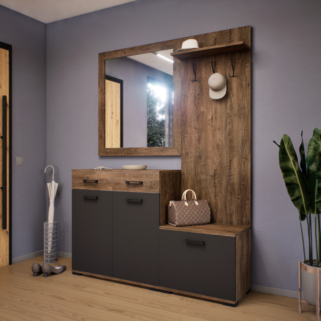 Venturo Előszoba Garnitúra (Bolzánó-Antracit) modern