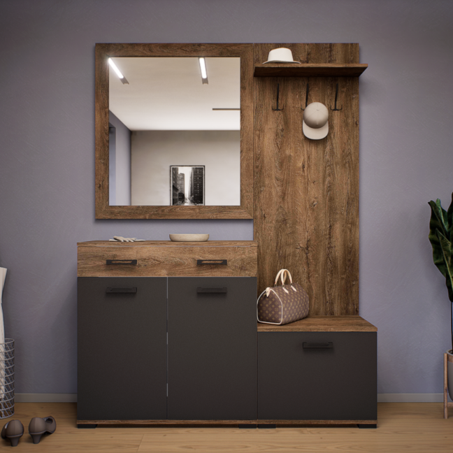 Venturo Előszoba Garnitúra (Bolzánó-Antracit) modern