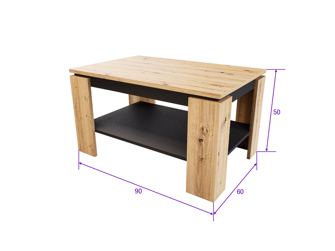 Cortena Dohányzóasztal (Artisan-Antracit) modern