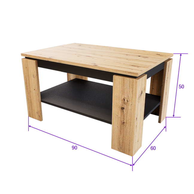 Cortena Dohányzóasztal (Artisan-Antracit) modern