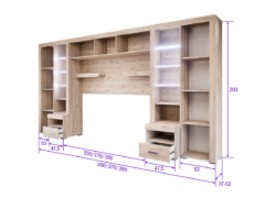 Luxara Áthidalós szekrénysor (Fehér Tölgy) modern