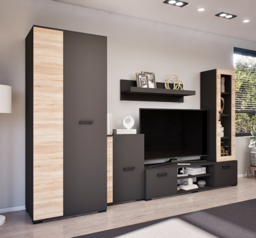 Ventura szekrénysor (Antracit-Sonoma) modern