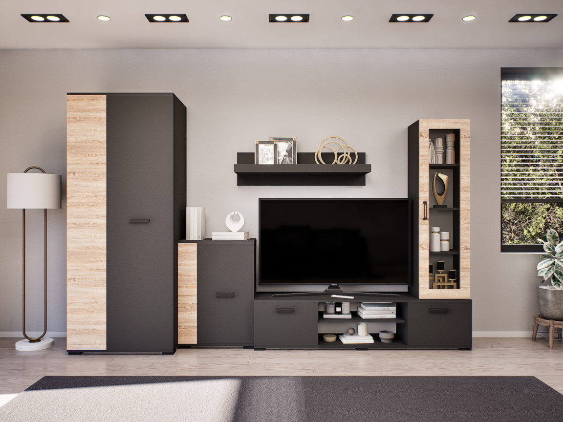 Ventura szekrénysor (Antracit-Sonoma) modern