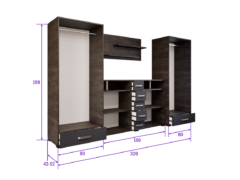 Eterna szekrénysor (Concordia-Antracit) modern