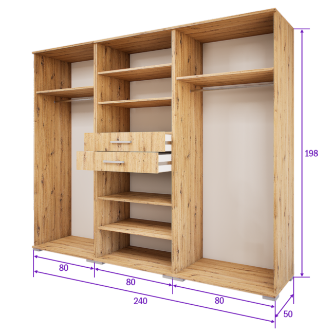 Palazio Gardrób 240 (Artisan-Fehér) modern