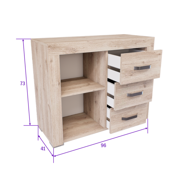 Luxara I. Komód (Fehér Tölgy) modern