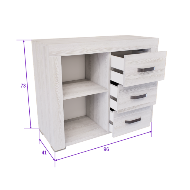 Luxara I. Komód (Hófehér kőris) modern