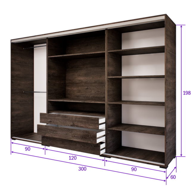 Portana Tolóajtós Gardrób (Concorida) modern