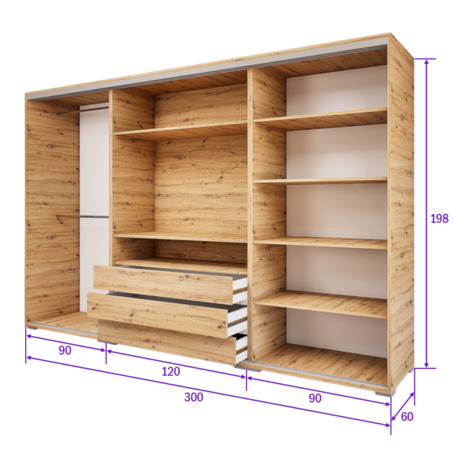 Portana Tolóajtós Gardrób (Artisan) modern