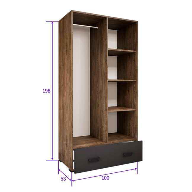 Tessara Gardrób (Antracit) modern