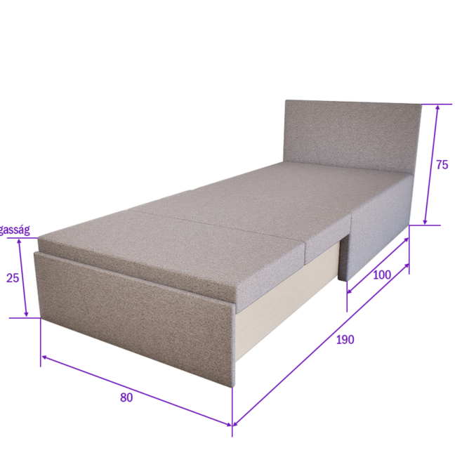 Noviro fotelágy (Világosszürke) modern