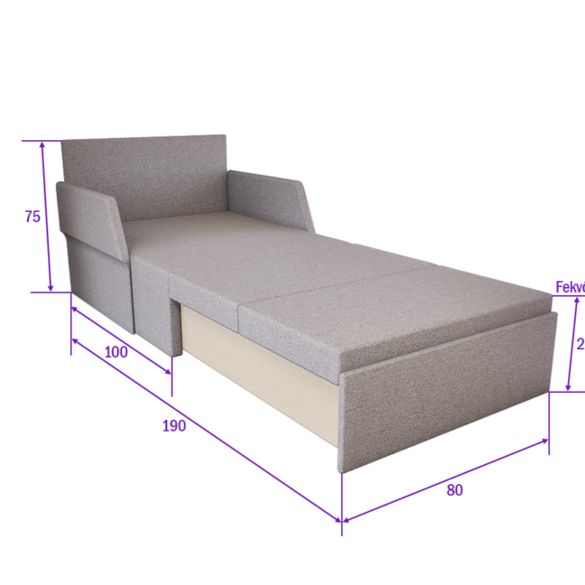 Morino fotelágy (Világosszürke) modern