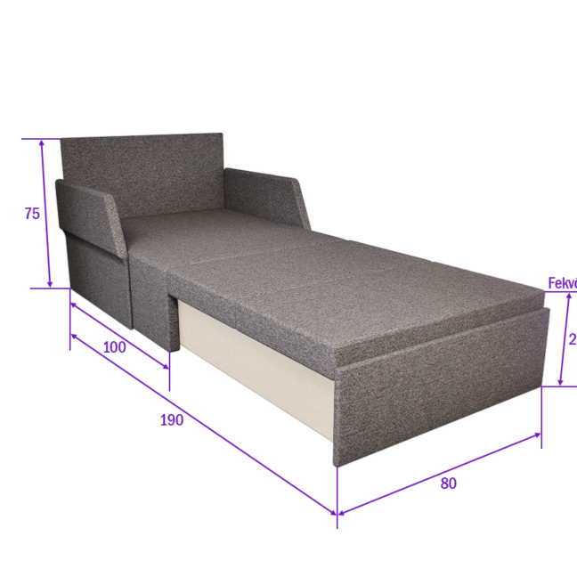 Morino fotelágy (Sötétszürke) modern