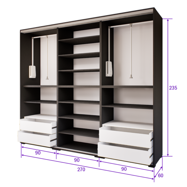 Calisto Tolóajtós Gardrób (Antracit-Bolzánó) modern